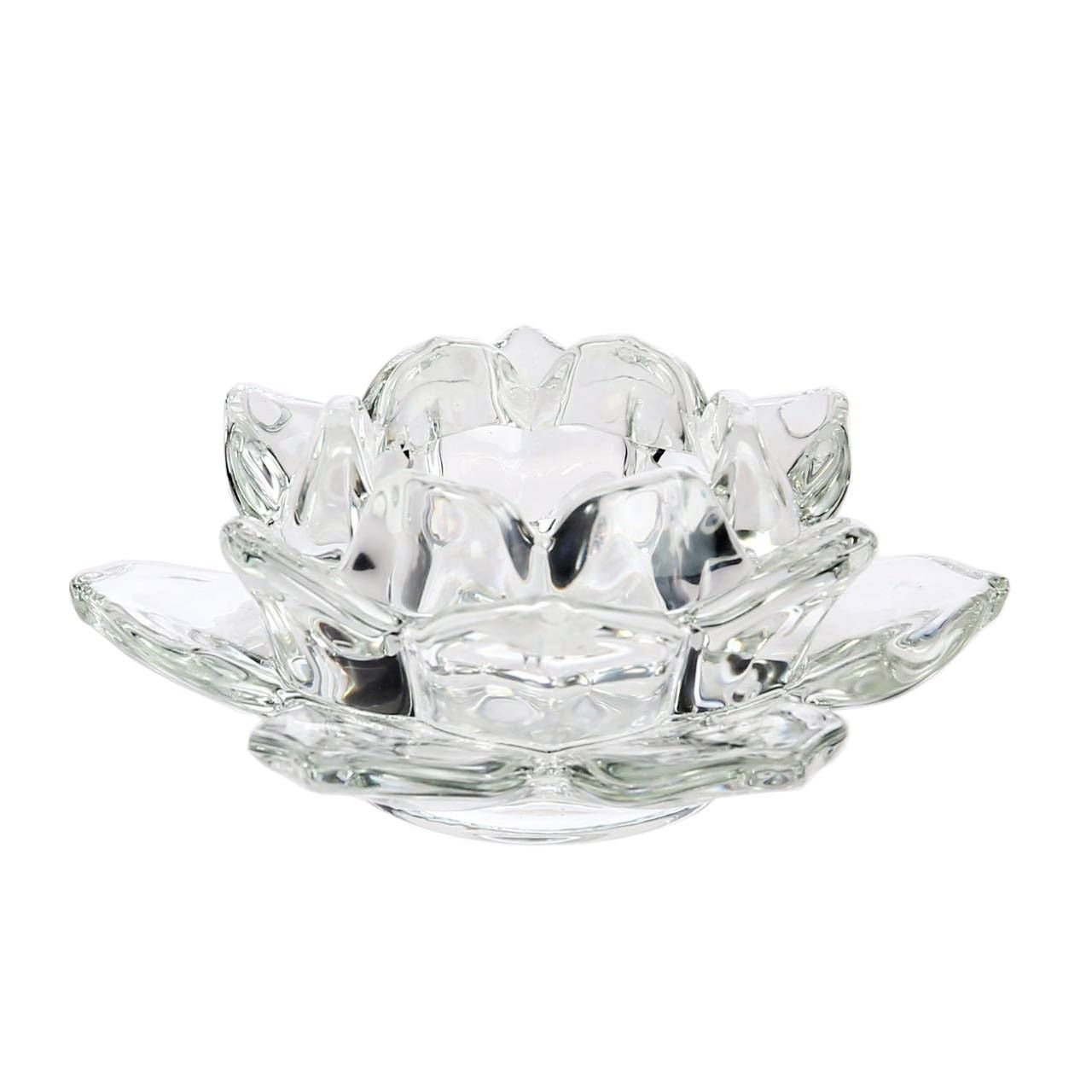 Glass Candle Holder Lotus 12×5.7cm
