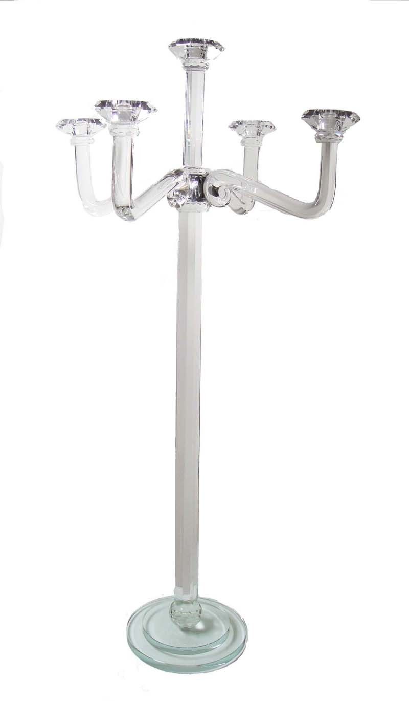 Candle Holder 5 Head Crystal Taper 44x85cm