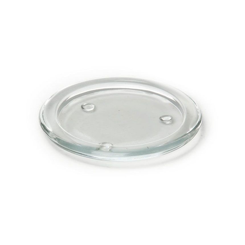 Round Glass Candle Plate Clear