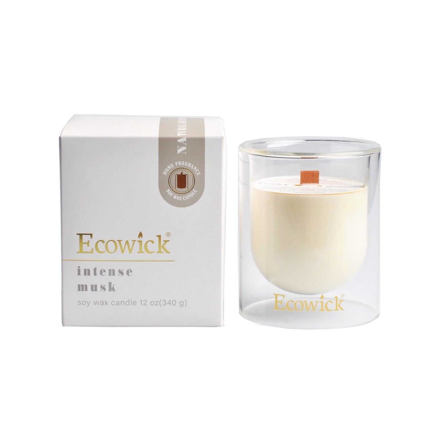 Candle Soy Jar Lantern Bottle 300g Intense Musk