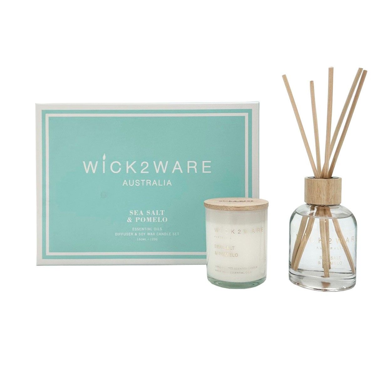 Diffuser 150ml Candle 120g Sea Salt & Pomelo