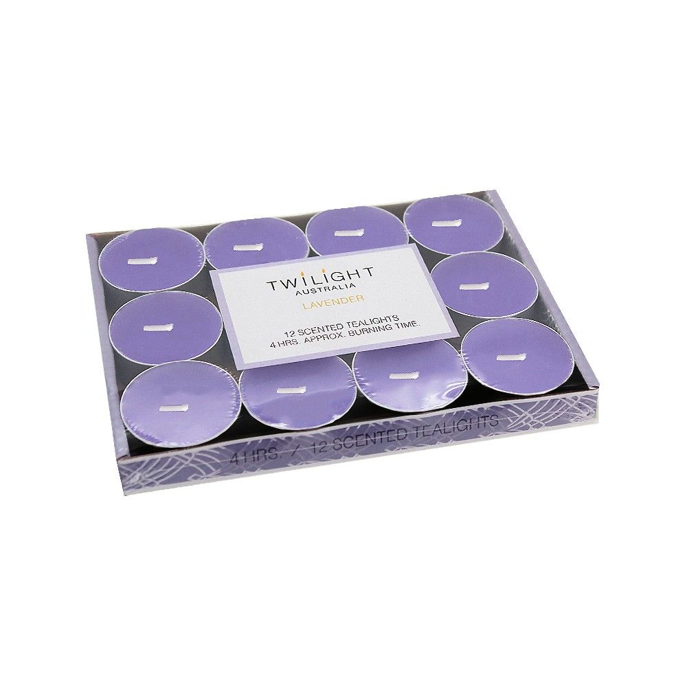 Candle T-lite 4Hrs 12pk Lavender