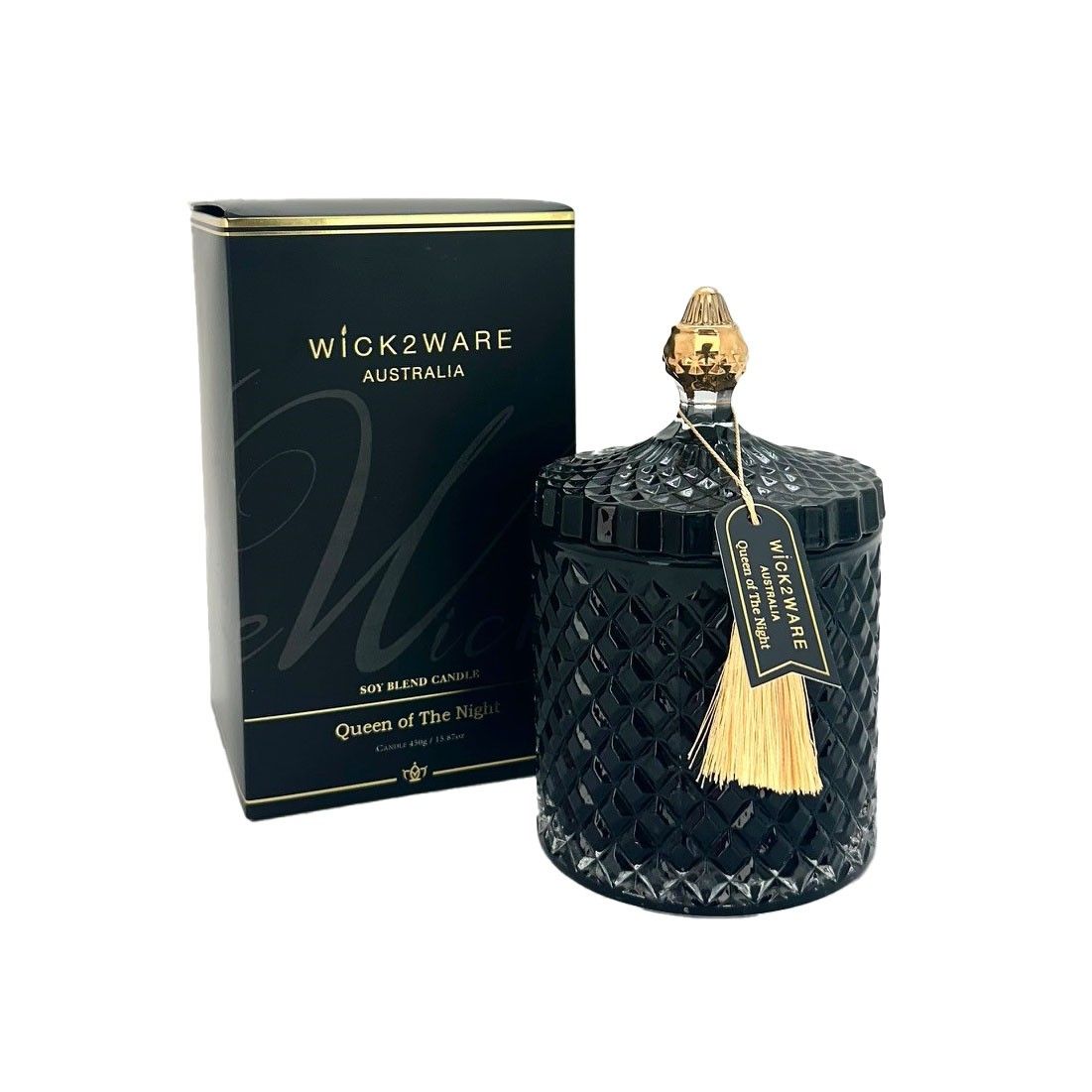 Candle Soy Jar Diamond 450g Queen of the Night