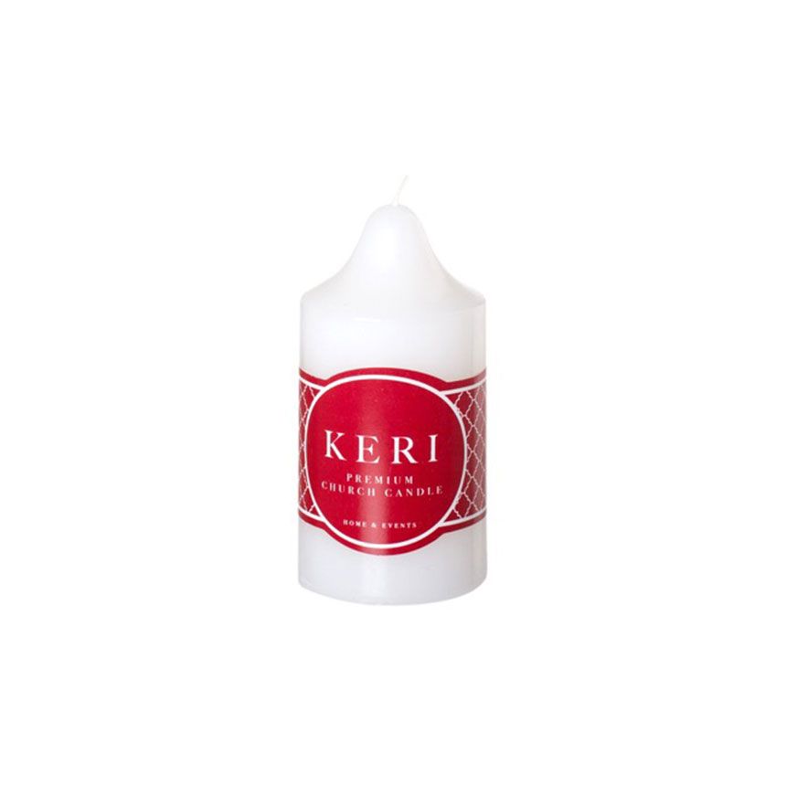 Church Pillar Candle White (5x10cm) 12Hr
