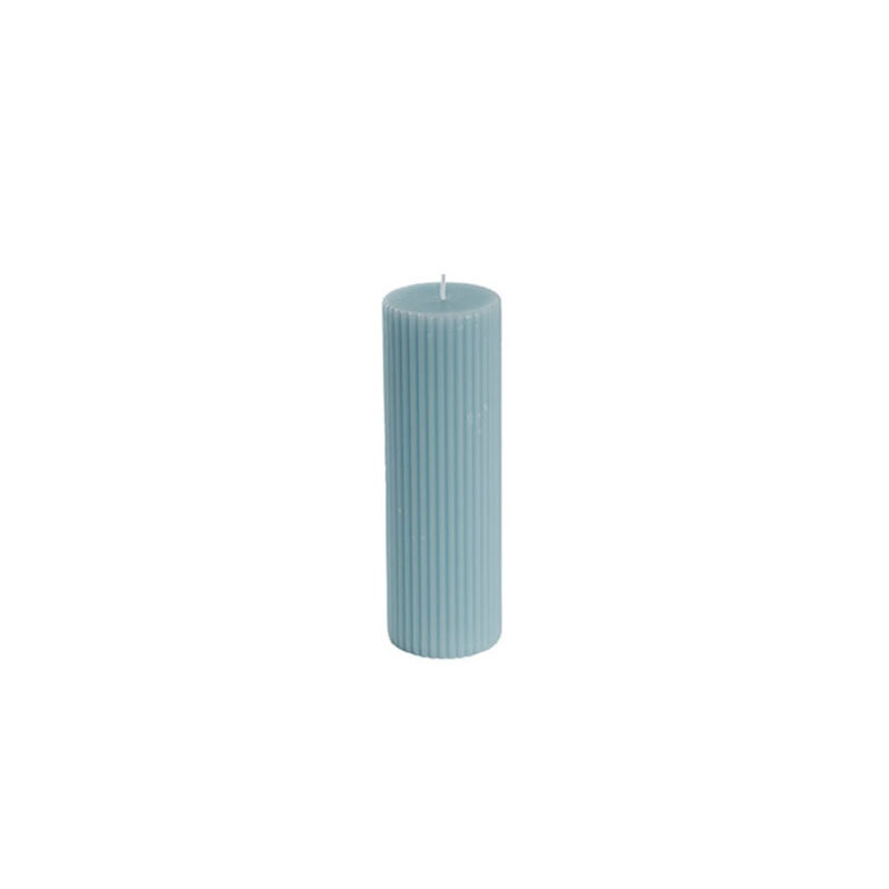 Roman Fluted Pillar Candle French Blue - Image 2