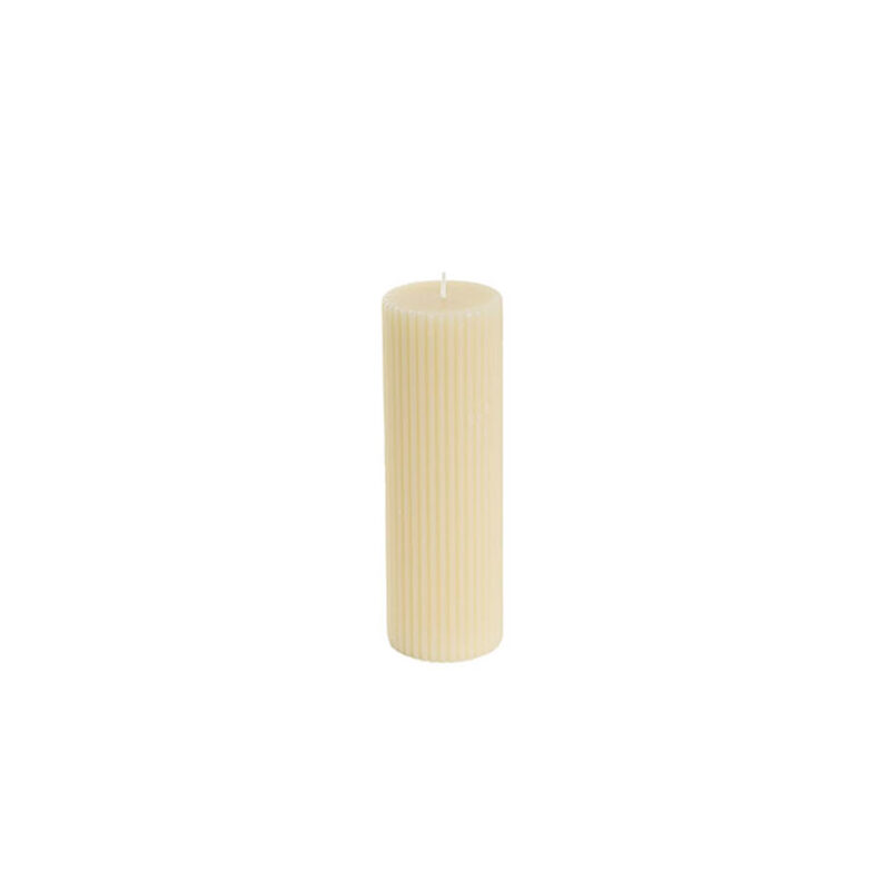 Roman Fluted Pillar Candle Off White - Image 2