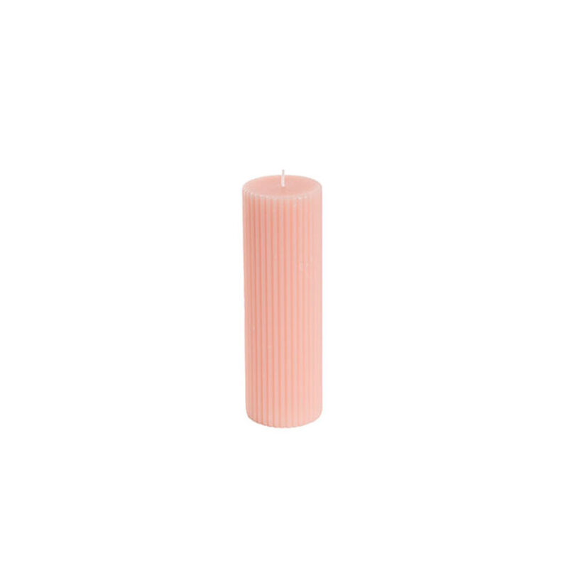Roman Fluted Pillar Candle Pale Pink - Image 2