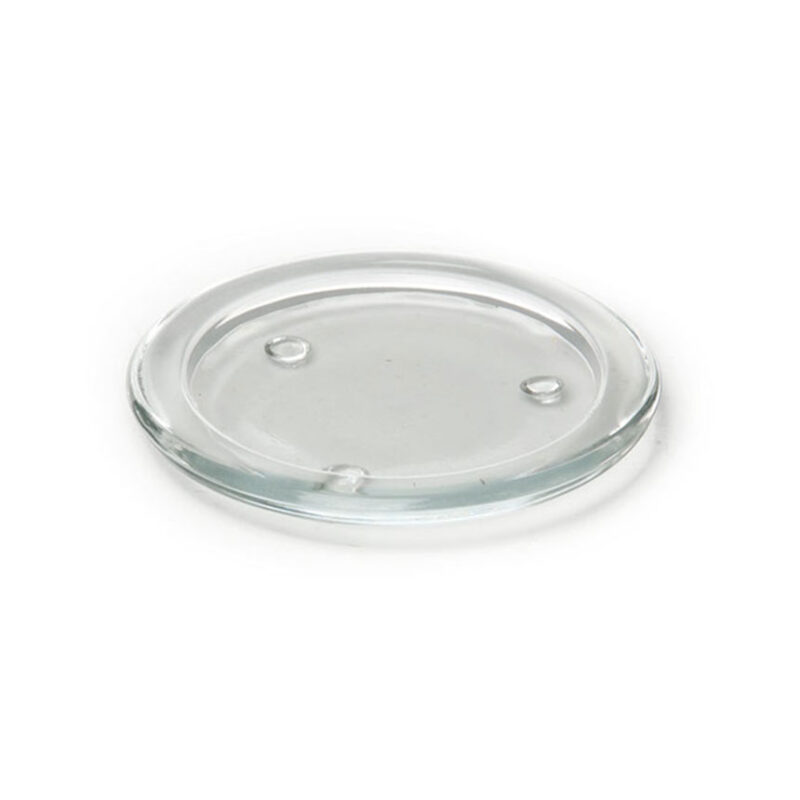 Round Glass Candle Plate Clear