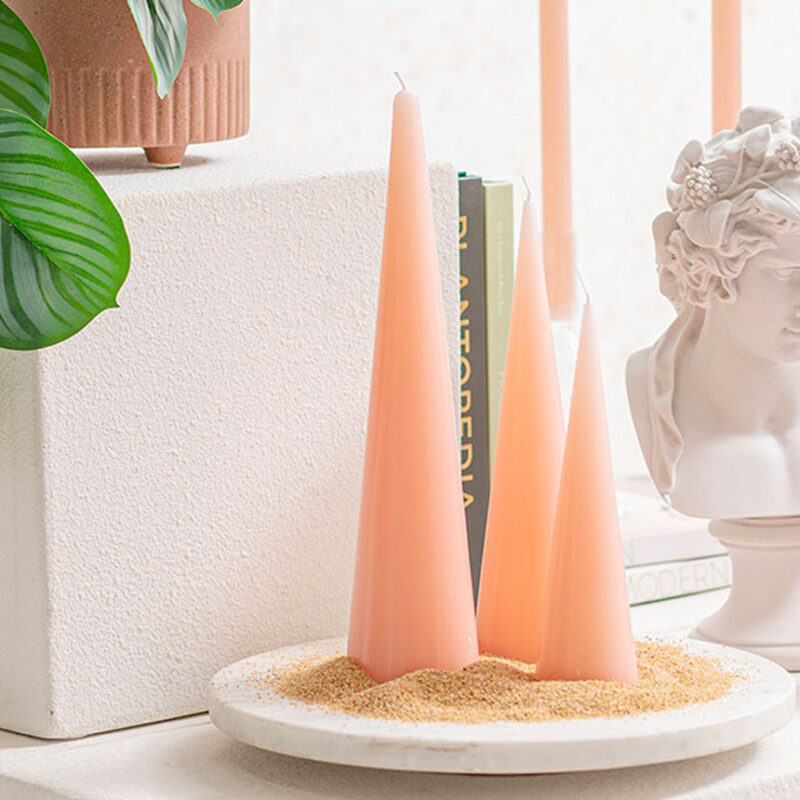 Fleur Cone Candle Peach