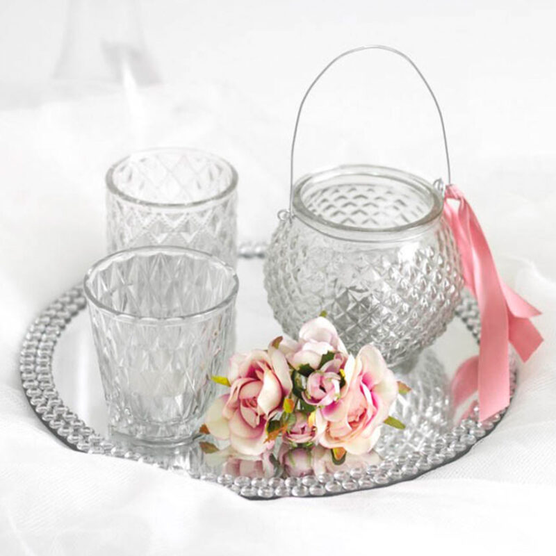 Glass Hanging Candle Holder Twinkle Clear