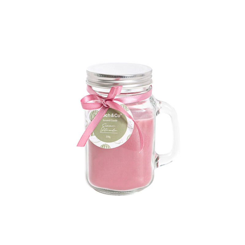 Scented Mason Jar Candle Pink Summer Watermelon 250g