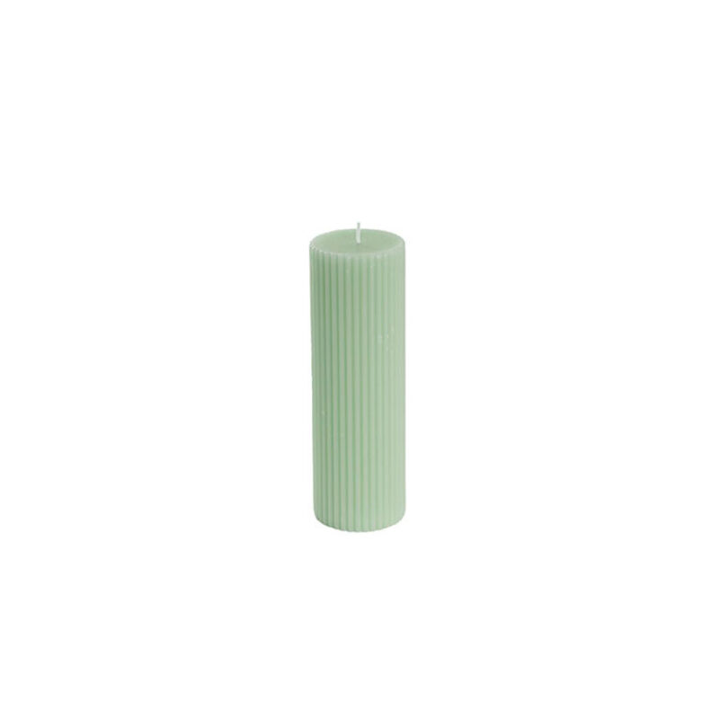 Roman Fluted Pillar Candle Pale Sage - Image 2