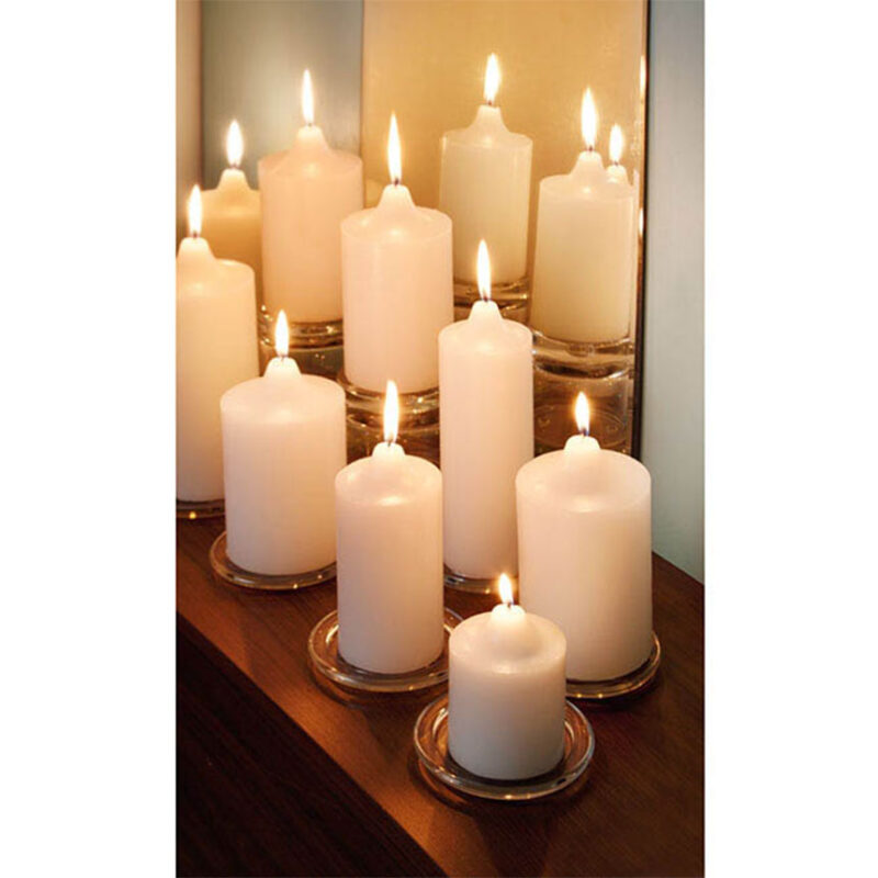 Round Glass Candle Plate Clear - Image 2