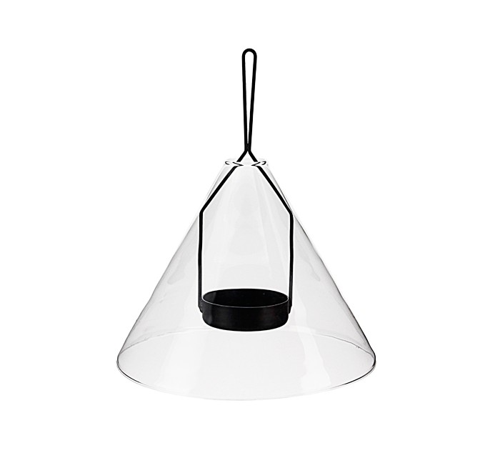 Glass Hanging T-lite Lamp 18.5x16cm