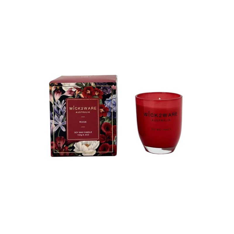 Candle Soy Jar 150g Rose Red