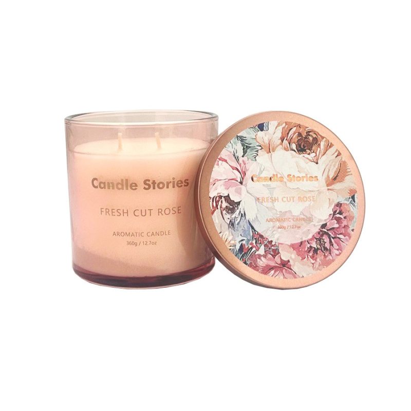 Candle Jar Soy 360g Fresh Cut Rose