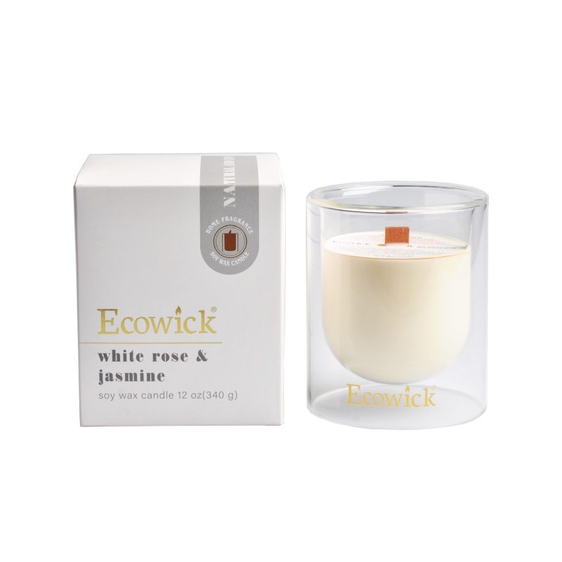 Candle Soy Jar Lantern Bottle 300g White Rose & Jasmine