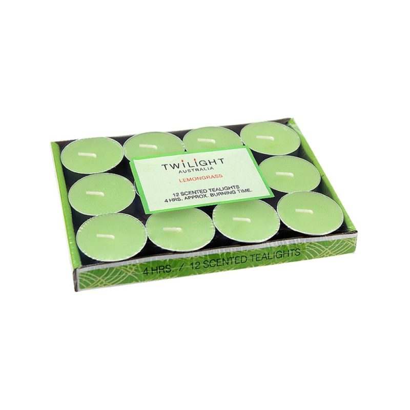 Candle T-lite 4Hrs 12pk Lemongrass