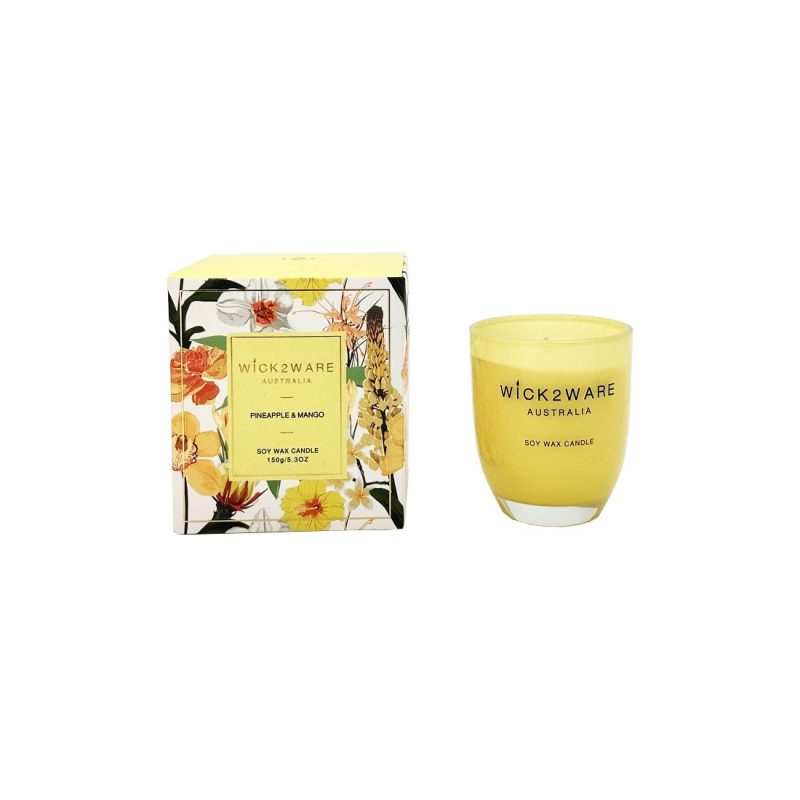 Candle Soy Jar 150g Pineapple Mango Yellow