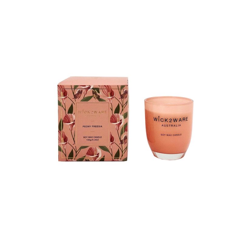 Candle Soy Jar 150g Peony Freesia Pink
