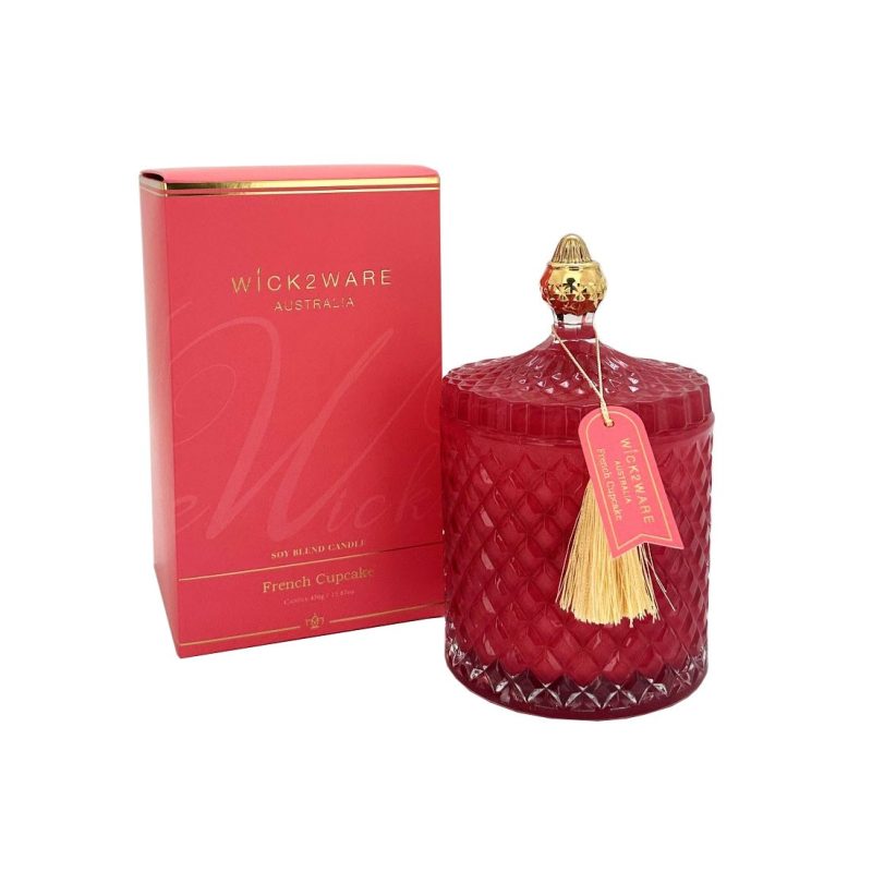 Candle Soy Jar Diamond 450g French Cupcake