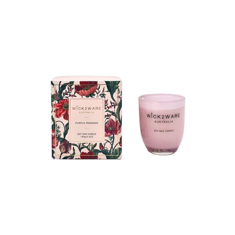 Candle Soy Jar 150g Rose Purple Romance
