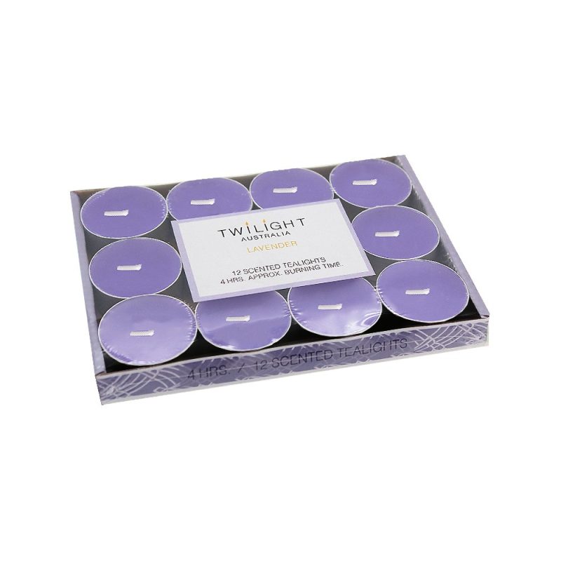 Candle T-lite 4Hrs 12pk Lavender